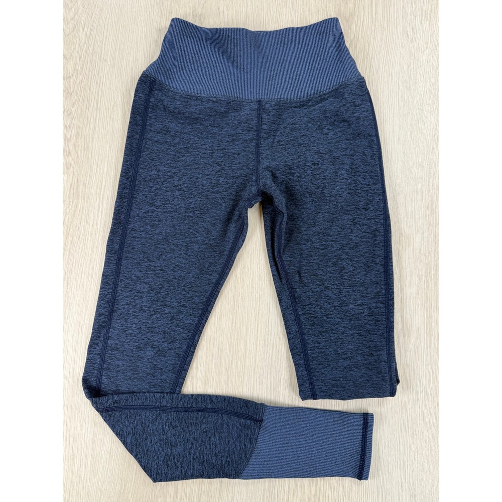Leggings Alo Yoga Womens XS Blue Space Dye‎ Ribbed High Waist Activewear Gym